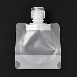 PET Plastic Travel Bags, Matte Style Empty Refillable Bags, Rectangle with Caps, for Cosmetics, Clear, 10.6cm, Capacity: 30ml(1.01 fl. oz)(X1-ABAG-I006-02A)