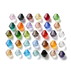 K9 Glass, Imitation Austrian Crystal Beads, Faceted, Bicone, Mixed Color, 6x6x6mm, Hole: 0.9mm(GLAA-R001-08)