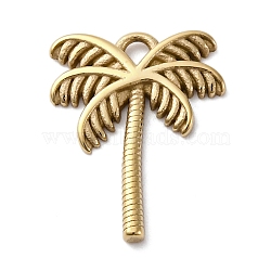 304 Stainless Steel Pendants, Coconut Tree Charm, PVD Vacuum Plating, Real 18K Gold Plated, 19x14x2mm, Hole: 1.8mm(STAS-S163-25G)