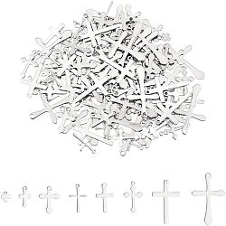 304 Stainless Steel Pendants, Cross, Stainless Steel Color, 68x52x11mm, 160pcs/box(STAS-UN0003-73P)