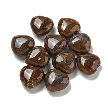 Natural Indian Agate Beads, Half Drilled, Heart, 15.5x15.5x8mm, Hole: 1mm