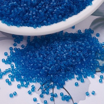 MIYUKI Delica Beads, Cylinder, Japanese Seed Beads, 11/0, (DB0768) Matte Transparent Capri Blue, 1.3x1.6mm, Hole: 0.8mm, about 2000pcs/10g