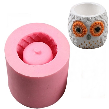 Food Grade Silicone Owl Pot Molds, Resin Casting Molds, for UV Resin, Epoxy Resin Craft Making, Hot Pink, 80x65mm