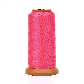 Polyester Threads, for Jewelry Making, Hot Pink, 0.2mm, about 1093.61 yards(1000m)/roll
