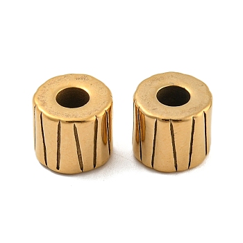 Ion Plating(IP) 304 Stainless Steel European Beads, Large Hole Beads, Column, Golden, 11x10mm, Hole: 5mm