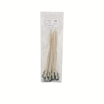 Candle Wick Cotton String, with Candle Bases, for DIY Candle Making, Old Lace, 15cm, 10pcs/bag
