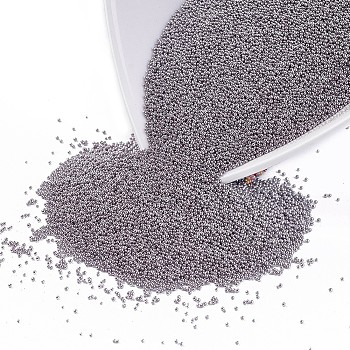 Color Plated DIY 3D Nail Art Decoration Mini Glass Beads, Tiny Caviar Nail Beads, Slate Gray, 0.6~0.8mm, about 450g/bag