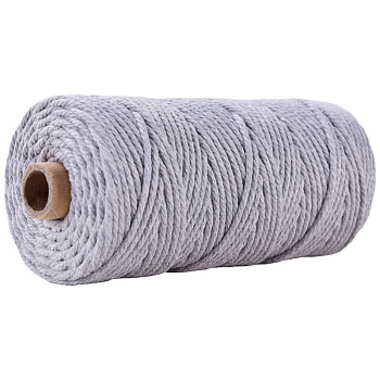 Cotton String Threads for Crafts Knitting Making, Light Steel Blue, 3mm, about 109.36 Yards(100m)/Roll