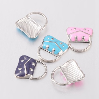 Mixed Enamel Handbag Alloy Charms, about 17mm wide, 19mm long