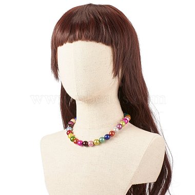 Collier de perles rondes en acrylique pour femme(NJEW-JN03792)-3