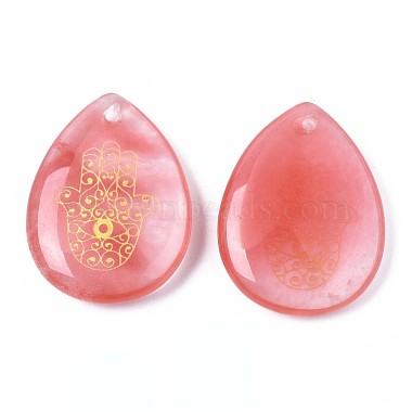 Cherry Quartz Glass Pendants(G-T122-73L)-3