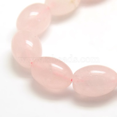 Oval Natural Rose Quartz Beads Strands(G-P063-09)-3