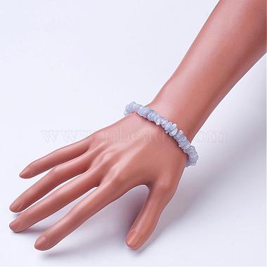 Natural  Blue Lace Agate Beaded Stretch Bracelets(BJEW-JB02683-01)-3