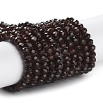 Baking Paint Imitation Jade Glass Bead Strands, Faceted Rondelle, Coconut Brown, 4x3mm, Hole: 0.8~1mm, about 105~110pcs/strand, 38~39cm(DGLA-A034-J4MM-A11)