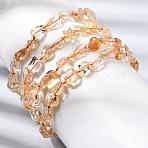 Heated Natural Citrine Beaded Stretch Bracelets, Inner Diameter: 2.17 inch(5.5cm), Bead: 4.5~13x4~8.5x3~6mm(GG-CBA05D5-02A-10)