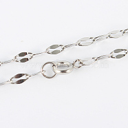 304 Stainless Steel Chain Necklaces, with Spring Ring Clasps, Stainless Steel Color, 17.3 inch(43.9cm), 2mm(MAK-N016-20P)