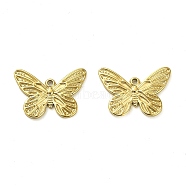 304 Stainless Steel Pendants, Butterfly Charm, Real 14K Gold Plated, 11x16x1mm, Hole: 1mm(STAS-L022-104G-01)