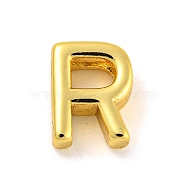 Brass Pendants, Real 18K Gold Plated, Letter R, 8.5x6.5x3mm, Hole: 1.2mm(KK-P263-13G-R)