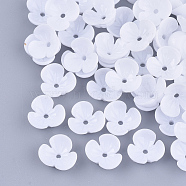 Opaque Resin Bead Caps, 3-Petal, Flower, White, 10x10.5x4mm, Hole: 1.2mm(X-RESI-T040-030)