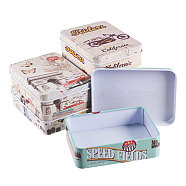 BENECREAT Mini Cute Tinplate Storage Box, Jewelry Box, Candy Box, Rectangle, Mixed Color, 9.5x6.9x2.6cm, 6pcs/set(CON-BC0005-47)