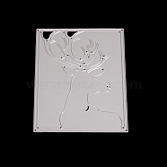 Frame Metal Cutting Dies Stencils, for DIY Scrapbooking/Photo Album, Decorative Embossing DIY Paper Card, Christmas Reindeer/Stag, Matte Platinum Color, 12.8x9.5cm(DIY-O006-08)
