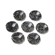 Natural Larvikite Worry Stones, Flower Shape, 37.5~38x38x7~7.5mm(G-E586-01I)