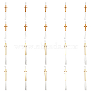 2 Bags 2 Style Replacement Fiberglass Torch Wicks, with Alloy Tube Holder, for Oil Lamp Alcohol Burner, White, 5.3~7.7x0.9~1cm, 10pcs/bag, 1 bag/style(FIND-CA0007-67)