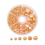 1Box ABS Plastic Imitation Pearl Dome Cabochons, Half Round, Goldenrod, 4~12x2~6mm, about 690pcs/box(SACR-JP0001-32)