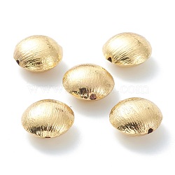 Brass Beads, Long-Lasting Plated, Oval, Real 18K Gold Plated, 15x8.5mm, Hole: 1.8mm(KK-P198-01A-G)