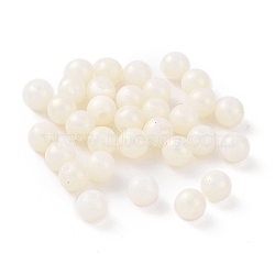 ABS Plastic Imitation Pearl Beads, Iridescent, Round, Beige, 6x5.5mm, Hole: 1.5mm, about 4545pcs/500g(KY-F019-08A-02)