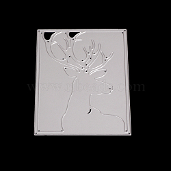Frame Metal Cutting Dies Stencils, for DIY Scrapbooking/Photo Album, Decorative Embossing DIY Paper Card, Christmas Reindeer/Stag, Matte Platinum Color, 12.8x9.5cm(DIY-O006-08)