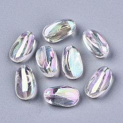 Transparent Acrylic Beads, AB Color, Oval, Clear AB, 18.5x11x8mm, Hole: 1.2mm(X-PACR-N010-004)