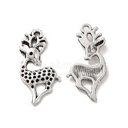 Tibetan Style Alloy Pendant Rhinestone Settings, Deer, Nickel, Antique Silver, Fit for 0.9mm Rhinestone, 28.5x15.5x3mm, Hole: 2mm, about 333pcs/500g(TIBE-B001-38AS)
