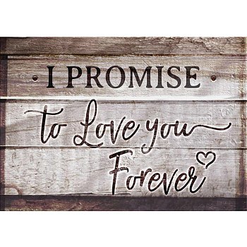 5D DIY Diamond Painting Family Theme Canvas Kits, Word I PROMOISE To Love you Forever, with Resin Rhinestones, Diamond Sticky Pen, Tray Plate and Glue Clay, Wood Grain Pattern, 30x40x0.02cm
