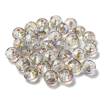 Electroplate Glass Beads, Rondelle, Gainsboro, 8x6mm, Hole: 1.6mm, 100pcs/bag
