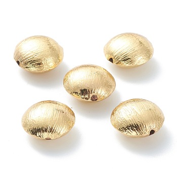 Brass Beads, Long-Lasting Plated, Oval, Real 18K Gold Plated, 15x8.5mm, Hole: 1.8mm