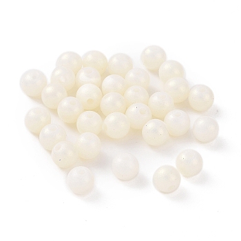 ABS Plastic Imitation Pearl Beads, Iridescent, Round, Beige, 6x5.5mm, Hole: 1.5mm, about 4545pcs/500g