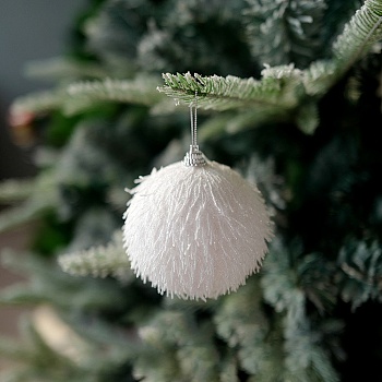 Glitter Foam Pendant Decoration, Bling Christmas Tree Hanging Ornaments, for Party Gift Home Decoration, Round, 80mm