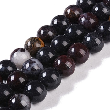 Natural Bloodstone Beads Strands, Round, 16.5x15.5mm, Hole: 1.2mm, about 25pcs/strand, 15.67''~15.98''(39.8~40.6cm)