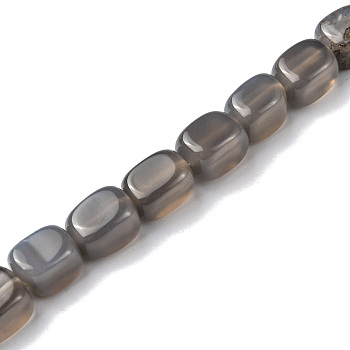 Natural Grey Agate Beads Strands, Cuboid, 8.5~11x7.5~9x7.5~9mm, Hole: 1.2mm, about 20pcs/strand, 7.72~8.74 inch(19.6~22.2cm)