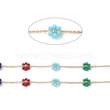 Flower Glass Beaded Chains(CHS-P016-40G-01)-2