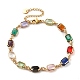 pulseras de cadena de eslabones de vidrio de colores(BJEW-B075-06)-1