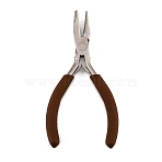 65# Steel Wire Looping Pliers, Stainless Steel Color, Coconut Brown, 14.5x7x1.2cm(ME-CBA3845-03)