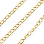 Brass Curb Chains, Long-Lasting Plated, Cadmium Free & Nickel Free & Lead Free, Soldered, with Spool, Golden, 3x4x0.5mm, about 32.81 Feet(10m)/Roll(KK-P304-02A-G)