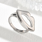 304 Stainless Steel Finger Rings for Women, Lip, Stainless Steel Color, 14.5x26mm, US Size 7(17.3mm)(SA-CBA289B-08P)