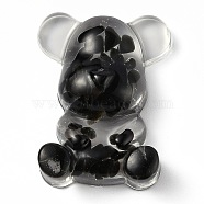 Resin Display Decorations, with Natural Obsidian Chips Inside, Bear, 53.5~53.8x41~41.5x17.5~21mm(DJEW-H001-B37)