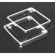 Square Brass Linking Rings, Silver Color Plated, 8x8x1mm(X-EC0308mm-S)