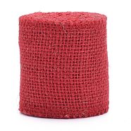 Lace Linen Rolls, Jute Ribbons For Craft Making, Dark Red, 60mm, 2m/roll(DIY-WH0023-09O)