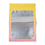 Rectangle Plastic Yin-yang Zip Lock Bags, Gradient Color Top Seal Storage Bags, Self Seal Bags, with Window and Hang Hole, Gold, 21.9x15x0.15cm(OPP-H001-01E-02)