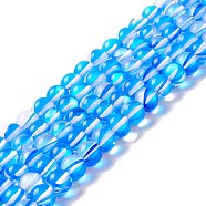 Synthetic Moonstone Beads Strands, Round, Dodger Blue, 8mm, Hole: 1mm, about 48pcs/strand, 14.57''~15.35''(37~39cm)(G-E573-02B-05)